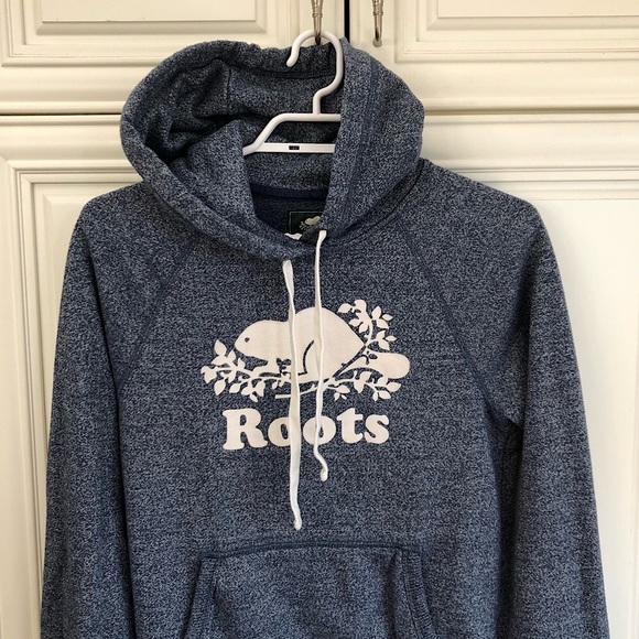Roots blue salt and pepper kangaroo pouch hoodie - Picture 2 of 10